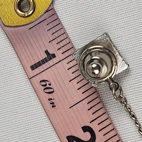 Vintage Silver Tone Blue Stone Tie Tack Pin - Picture 8 of 9